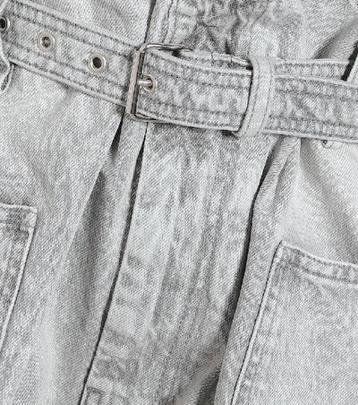 Shop Isabel Marant Kike Denim Shorts In Grey