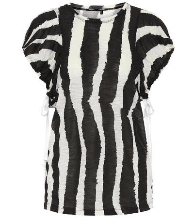 Shop Proenza Schouler Zebra-print Cotton Top In Black