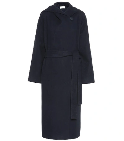 Shop The Row Riona Cotton And Wool Coat In Blue