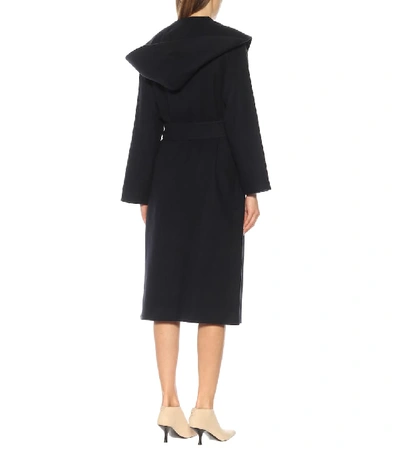 Shop The Row Riona Cotton And Wool Coat In Blue