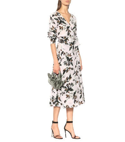 Shop Diane Von Furstenberg Elle Floral Silk Wrap Midi Dress In Pink