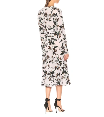 Shop Diane Von Furstenberg Elle Floral Silk Wrap Midi Dress In Pink