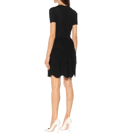 Shop Valentino Wool And Cotton-blend Dress In Black