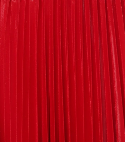 Shop Fendi Pleated Nylon Midi Skirt In Red