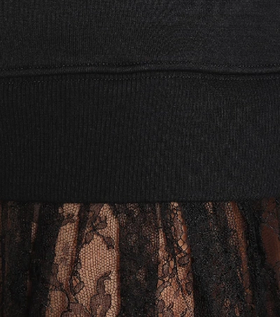Shop Valentino Vltn Cotton-blend Hoodie Dress In Black