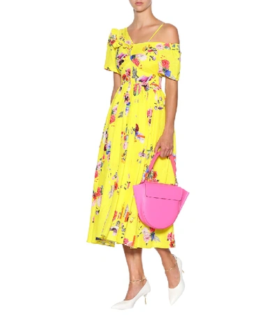 Shop Preen By Thornton Bregazzi Domino Silk-blend Dress In Yellow