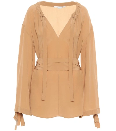 Shop Stella Mccartney Silk Blouse In Beige