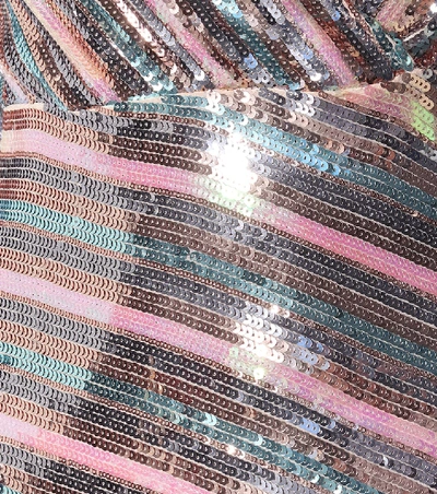 Shop Rixo London Tyra Sequined Wrap Dress In Metallic