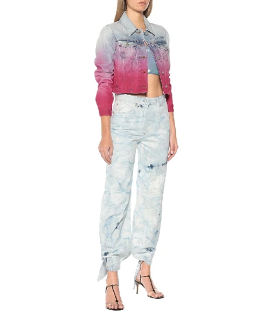 Shop Off-white Denim Trackpants In Blue