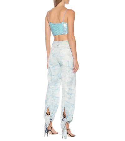 Shop Off-white Denim Trackpants In Blue