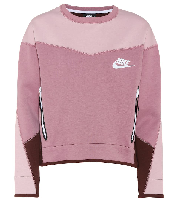 Nike Cotton-blend Cropped Sweater In Purple | ModeSens