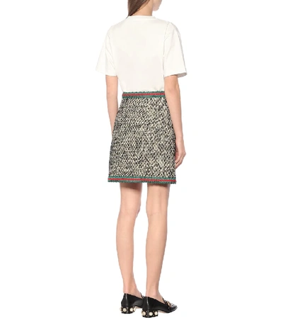 Shop Gucci A-line Tweed Skirt In Grey