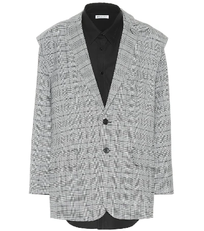 Shop Balenciaga Wool-blend Jacket And Shirt In Black