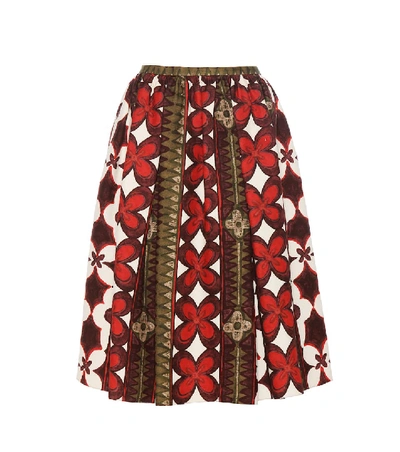 Shop Valentino Wool And Silk Printed Skirt In Multicoloured