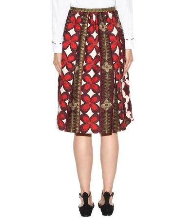 Shop Valentino Wool And Silk Printed Skirt In Multicoloured