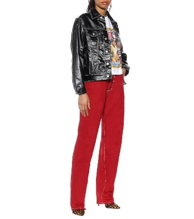Shop Eytys Benz Twill High-rise Wide-leg Jeans In Red
