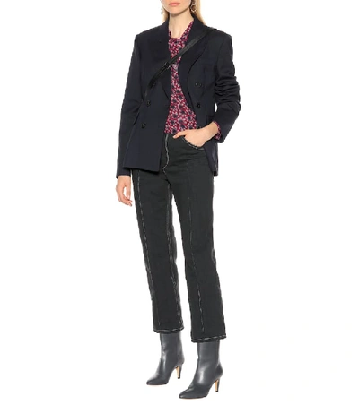 Shop Isabel Marant Helsey Stretch Wool Blazer In Blue