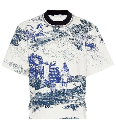 Shop Chloé Printed Cotton T-shirt In White