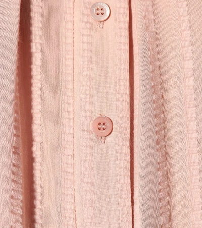 Shop See By Chloé Ruffled Cotton-blend Blouse In Pink