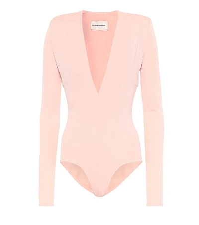 Shop Alexandre Vauthier Stretch Jersey Bodysuit In Pink