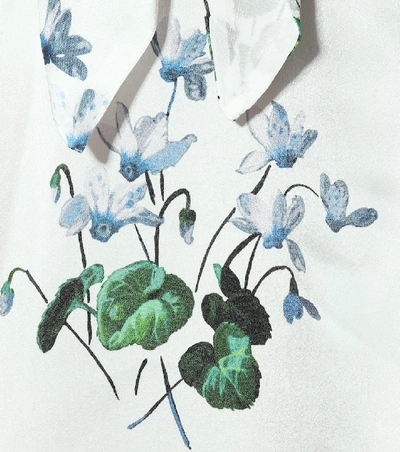 Shop Les Rêveries Floral Silk-satin Maxi Dress In White