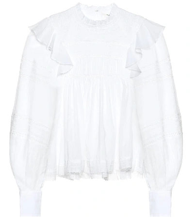 Shop Isabel Marant Étoile Viviana Cotton Blouse In White