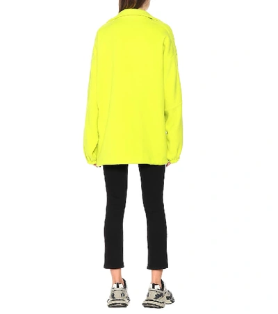 Shop Balenciaga Logo Wool-blend Jacket In Yellow