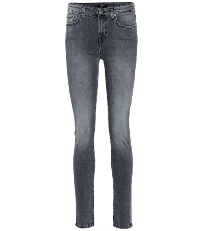 Shop 7 For All Mankind Pyper Mid-rise Skinny Jeans In Grey