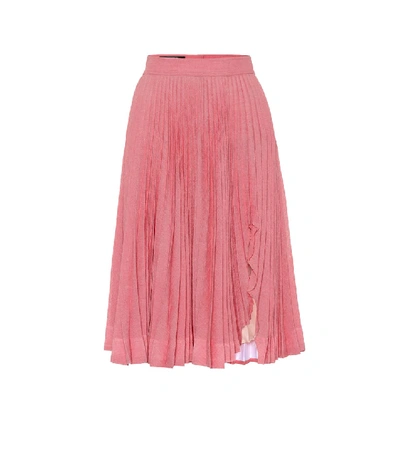 Shop Calvin Klein 205w39nyc Pleated Midi Skirt In Pink