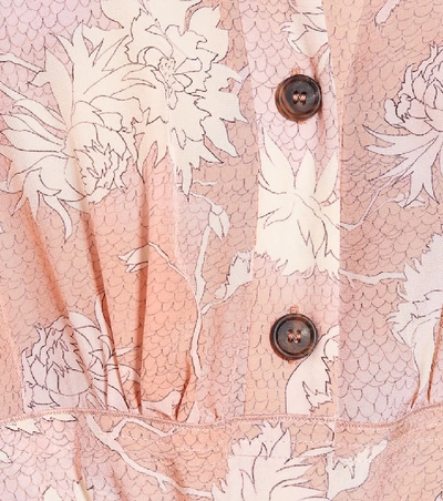 Shop Chloé Floral Silk Maxi Dress In Pink