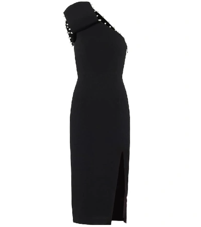 Shop Rebecca Vallance Pipi Crêpe Midi Dress In Black