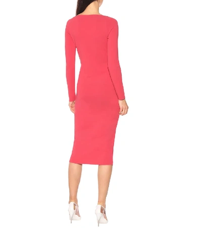 Shop Stella Mccartney Knit Midi Dress In Pink