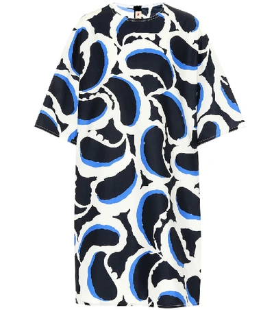 Shop Marni Printed Cotton Shirt Dress In Multicoloured