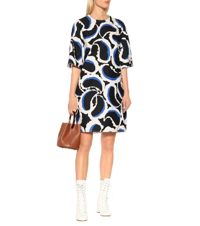 Shop Marni Printed Cotton Shirt Dress In Multicoloured