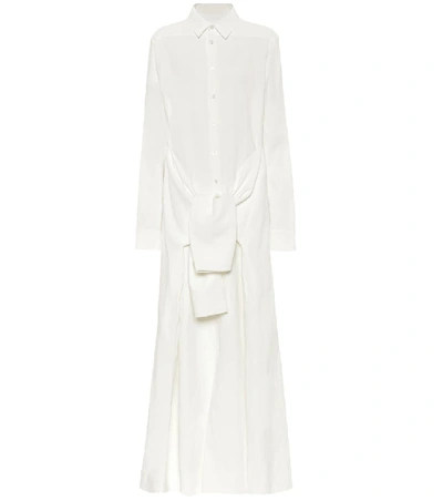 Shop Jil Sander Linen Shirt Dress In White