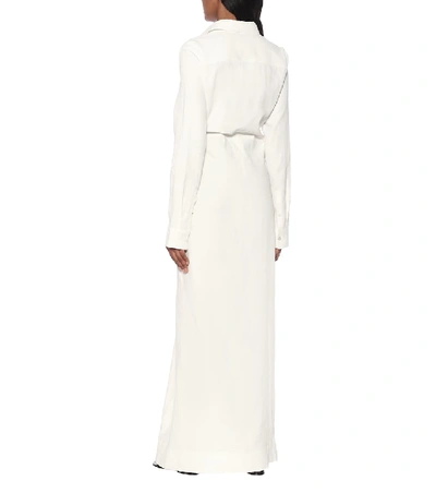 Shop Jil Sander Linen Shirt Dress In White