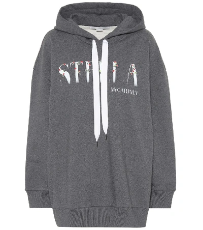Shop Stella Mccartney Printed Cotton Hoodie In Grey
