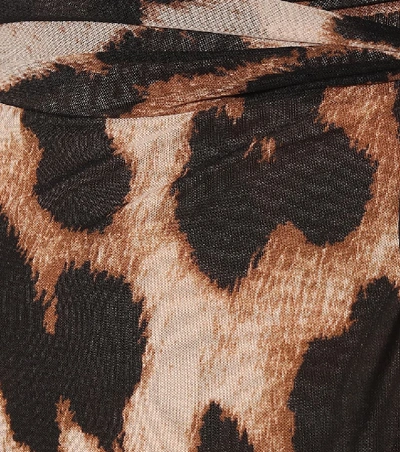 Shop Ganni Leopard-print Maxi Skirt In Black