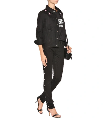 Shop Givenchy Embellished Skinny Jeans In Black