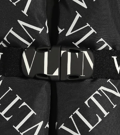 Shop Valentino Vltn Nylon Puffer Coat In Black