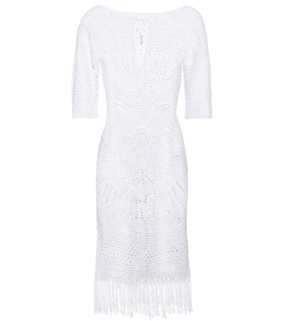 Shop Melissa Odabash Melissa Knitted Cotton Dress In White
