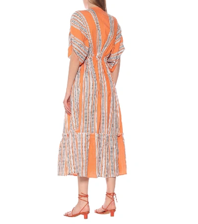 Shop Lemlem Amira Printed Cotton Maxi Dress In Orange