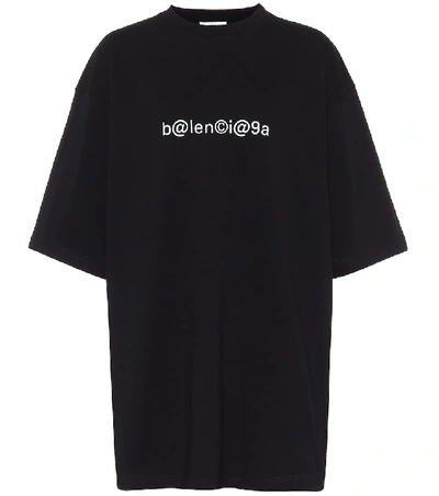 Shop Balenciaga Oversized Cotton T-shirt In Black
