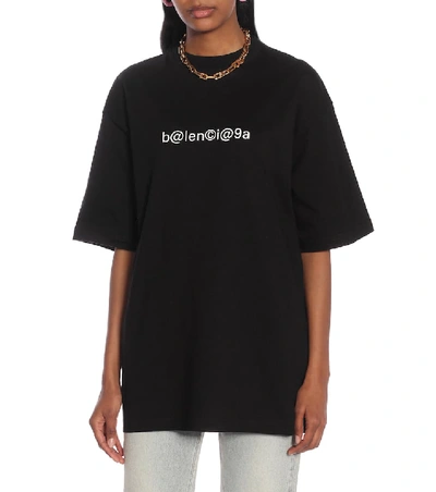 Shop Balenciaga Oversized Cotton T-shirt In Black