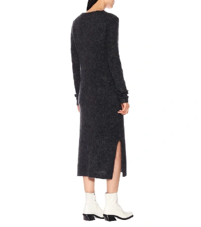 Shop Acne Studios Wool And Mohair-blend Dress In Grey