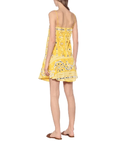 Shop Juliet Dunn Embellished Cotton Dress In Yellow
