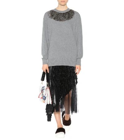 Shop Christopher Kane Wool And Cashmere Sweater In Grey