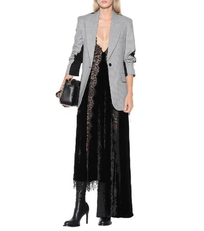 Shop Stella Mccartney Lace And Velvet Dress In Black