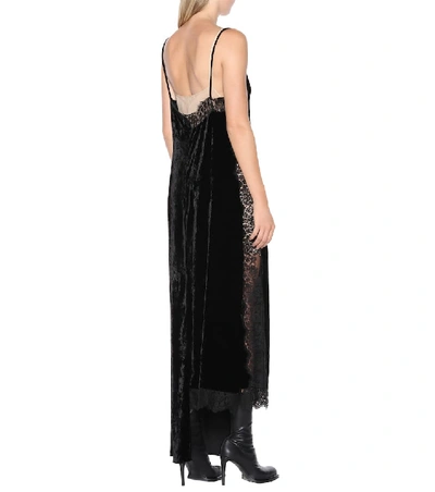 Shop Stella Mccartney Lace And Velvet Dress In Black