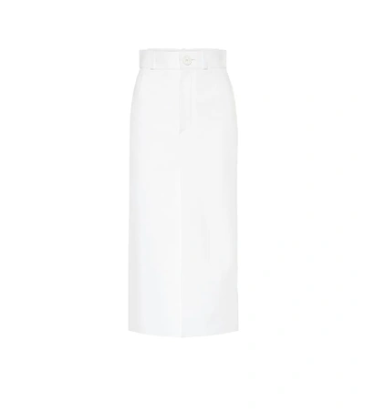 Shop Balenciaga Leather Midi Skirt In White